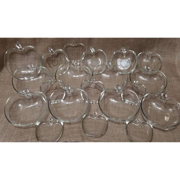 Vintage Hazel Atlas Apple Shaped Bowl & Saucer Set Dessert Dining 20-Piece Set - Picture 11 of 11